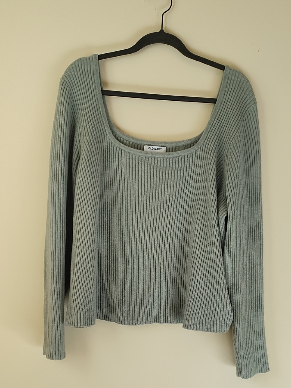 Old Navy Women's Ribbed Scoop Neck Sweater - Sage Green